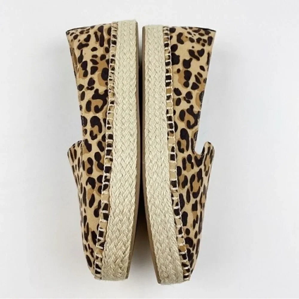 Dr. Scholl's Find Me Animal Print Slip-On Espadrilles Loafers Leopard Size 8